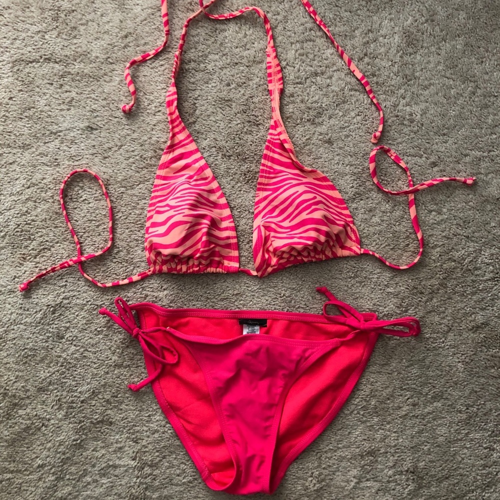 Old Navy Two Piece Bathing Suit Hot Pink|Peach
